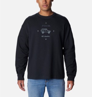 Columbia Duxbery Relaxed Long Sleeve Men's T-Shirt Black | PURAVO-783