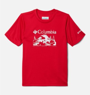 Columbia Edisun Trail Graphic Kids' T-Shirt Red | QYMVRW-096