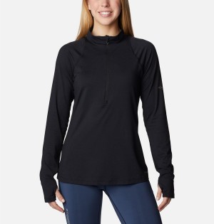 Columbia Endless Trail Half Zip Mesh Long Sleeve Women's Pullover Black | APSXDV-829