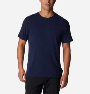 Columbia Endless Trail Running Tech Men's T-Shirt Navy | KSXYRZ-196
