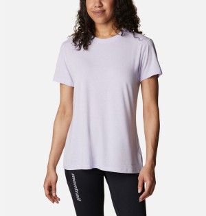 Columbia Endless Trail Running Tech Women's T-Shirt Purple | OKHYCT-679