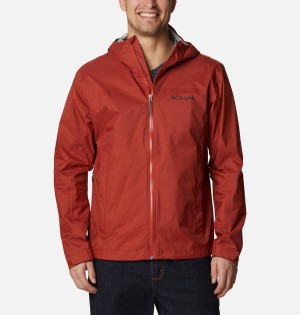Columbia EvaPOURation Men's Rain Jacket Red | NFQWPE-284