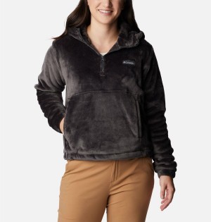 Columbia Fire Side Fleece Hoodie Women's Pullover Black | UMNPCW-527
