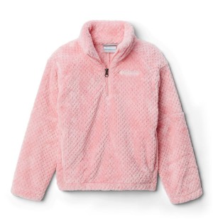 Columbia Fire Side II Half-Zip Sherpa Kids' Fleece Pink | WPJGFH-746