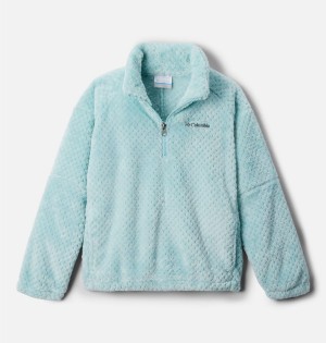 Columbia Fire Side II Half-Zip Sherpa Kids' Fleece Turquoise | IMTGXJ-894