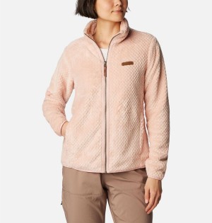 Columbia Fire Side II Sherpa Full Zip Women's Fleece Jacket Pink | PQXFHG-436