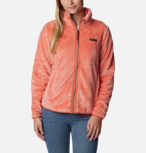 Columbia Fire Side II Sherpa Full Zip Women's Fleece Jacket Coral | GIAUMB-309