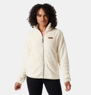 Columbia Fire Side II Sherpa Full Zip Women's Fleece Jacket White | KUYNPQ-245