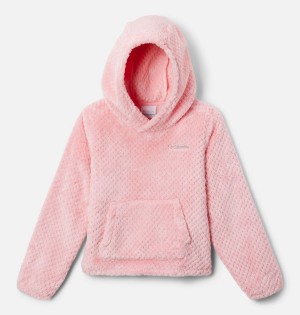 Columbia Fire Side Sherpa Pullover Kids' Hoodie Pink | YJFPOU-419