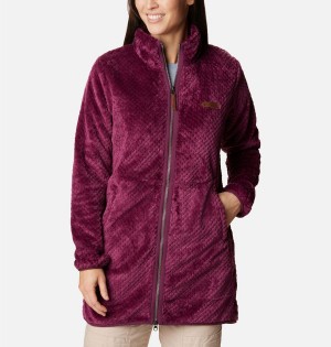 Columbia Fireside Long Full Zip Women's Fleece Jacket Purple | FNCJYU-601