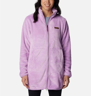 Columbia Fireside Long Full Zip Women's Fleece Jacket Purple | QNYSLB-512