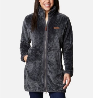 Columbia Fireside Long Full Zip Women's Fleece Jacket Black | GZQYCP-967