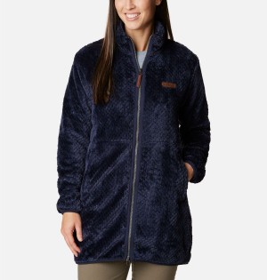 Columbia Fireside Long Full Zip Women's Fleece Jacket Navy | YICVPR-217
