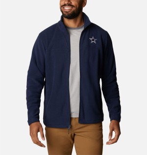 Columbia Flanker III - Dallas Cowboys Men's Fleece Jacket Navy | HTEDMS-865