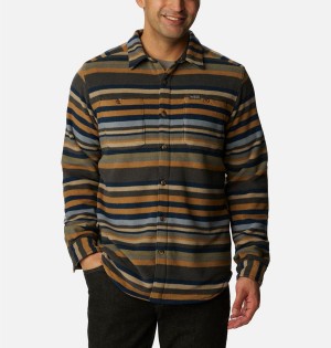 Columbia Flare Gun Fleece Over Men's Shirt Brown | RZHWDM-587