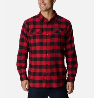 Columbia Flare Gun Stretch Flannel Men's Shirt Red | LSKZHN-908