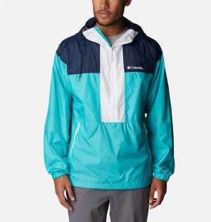 Columbia Flash Challenger Anorak Jacket Men's Windbreaker Turquoise | TBDAXW-039