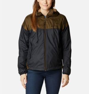 Columbia Flash Challenger Fleece Lined Jacket Women's Windbreaker Black | QMOPTZ-946
