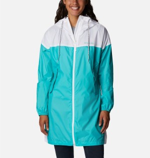 Columbia Flash Challenger Long Jacket Women's Windbreaker Turquoise | CZOQJS-018