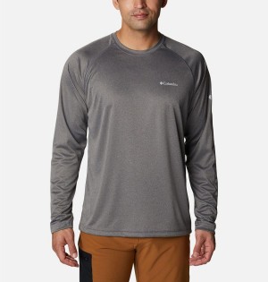 Columbia Fork Stream Heather Long Sleeve Men's T-Shirt Grey | XCIELB-850