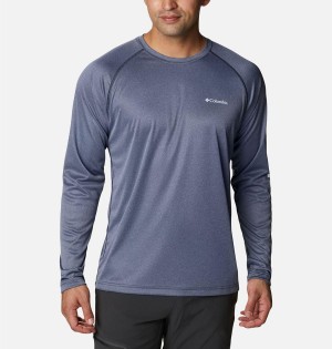 Columbia Fork Stream Heather Long Sleeve Men's T-Shirt Navy | DKUESH-830