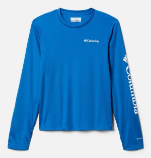 Columbia Fork Stream Long Sleeve Kids' T-Shirt Blue | QULCMB-213