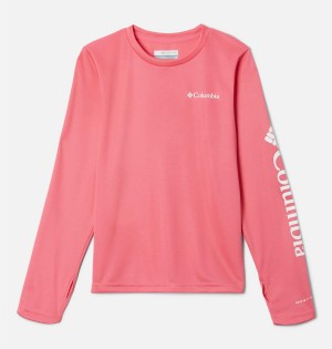 Columbia Fork Stream Long Sleeve Kids' T-Shirt Pink | LKPYZJ-527