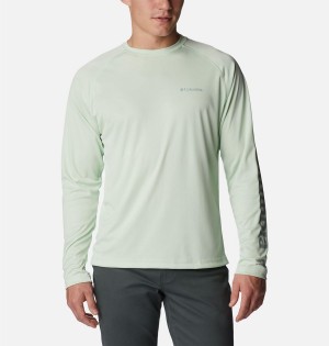 Columbia Fork Stream Long Sleeve Men's T-Shirt Green | WENSFL-487
