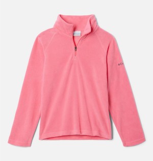 Columbia Glacial 1/4 Zip Pullover Kids' Fleece Pink | OSDMWY-601