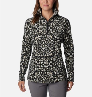 Columbia Glacial IV Print Half Zip Women's Pullover Black | DKGVEZ-467