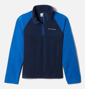 Columbia Glacial Quarter Zip Pullover Kids' Fleece Navy | CMZQBO-961