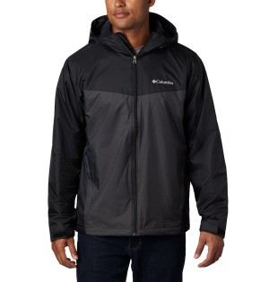Columbia Glennaker Sherpa Lined Men's Rain Jacket Black | FPWUOC-526