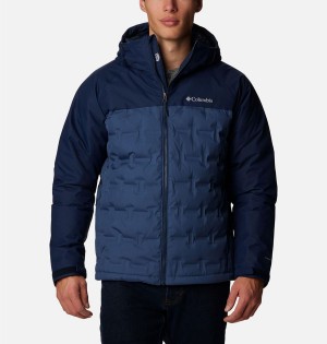 Columbia Grand Trek II Hooded Insulated Men's Puffer Jacket Blue | BKHYPR-843