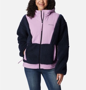 Columbia Hakatai Full Zip Women's Fleece Jacket Navy | FWHKNI-306