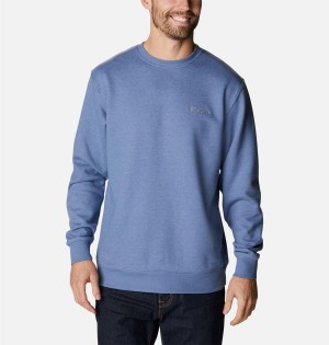 Columbia Hart Mountain II Crew Men's Sweatshirt Blue | IBGEHP-634