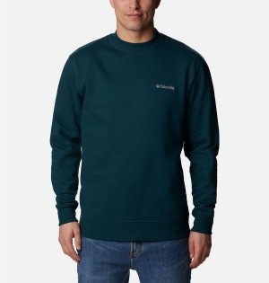 Columbia Hart Mountain II Crew Men's Sweatshirt Green | FCGXRK-896