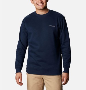 Columbia Hart Mountain II Crew Men's Sweatshirt Navy | YLWHXT-783