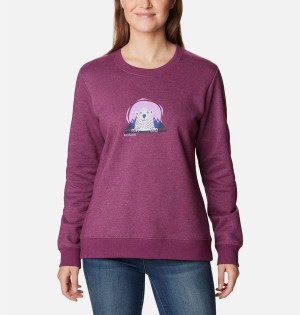 Columbia Hart Mountain II Graphic Crew Women's Pullover Coral | UTLDKC-921