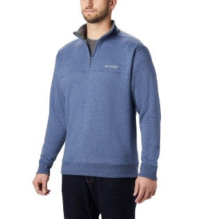 Columbia Hart Mountain II Half Zip Men's Sweatshirt Blue | DMZCWE-519