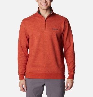 Columbia Hart Mountain II Half Zip Men's Sweatshirt Red | FCLUTJ-608