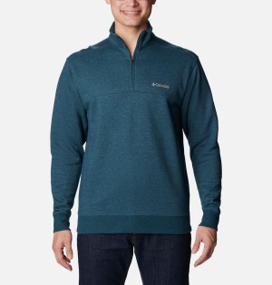Columbia Hart Mountain II Half Zip Men's Sweatshirt Blue | NABMZI-186