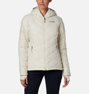 Columbia Heavenly Hooded Women's Puffer Jacket White | PQAFER-589