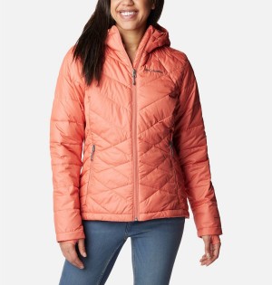 Columbia Heavenly Hooded Women's Puffer Jacket Coral | YZAFMG-916