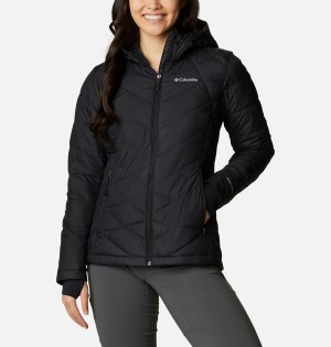 Columbia Heavenly Hooded Women's Puffer Jacket Black | DUHKLF-089