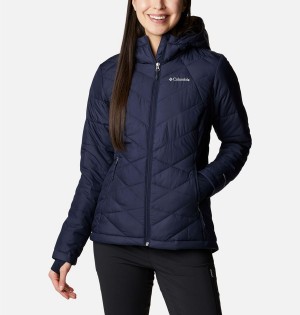 Columbia Heavenly Hooded Women's Puffer Jacket Navy | PONUAK-967