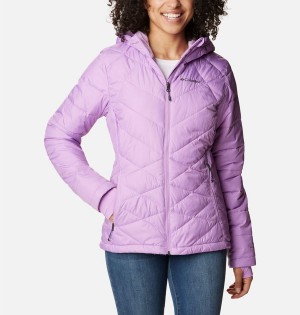 Columbia Heavenly Hooded Women's Puffer Jacket Purple | XVJTRC-049