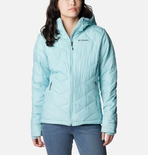 Columbia Heavenly Hooded Women's Puffer Jacket Turquoise | LHYQOK-719