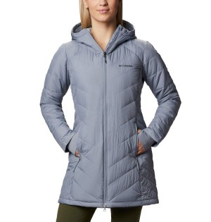 Columbia Heavenly Long Hooded Women's Puffer Jacket Grey | LHJCAE-501
