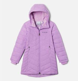 Columbia Heavenly Long Kids' Jacket Purple | JWDCOQ-541