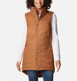 Columbia Heavenly Long Women's Vest Brown | GZPHWR-753